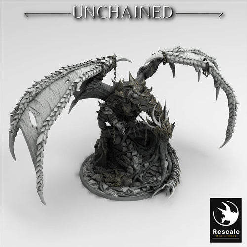 Armored Unchained Dragon - Unchained - Rescale Miniatures - Wargaming D&D DnD