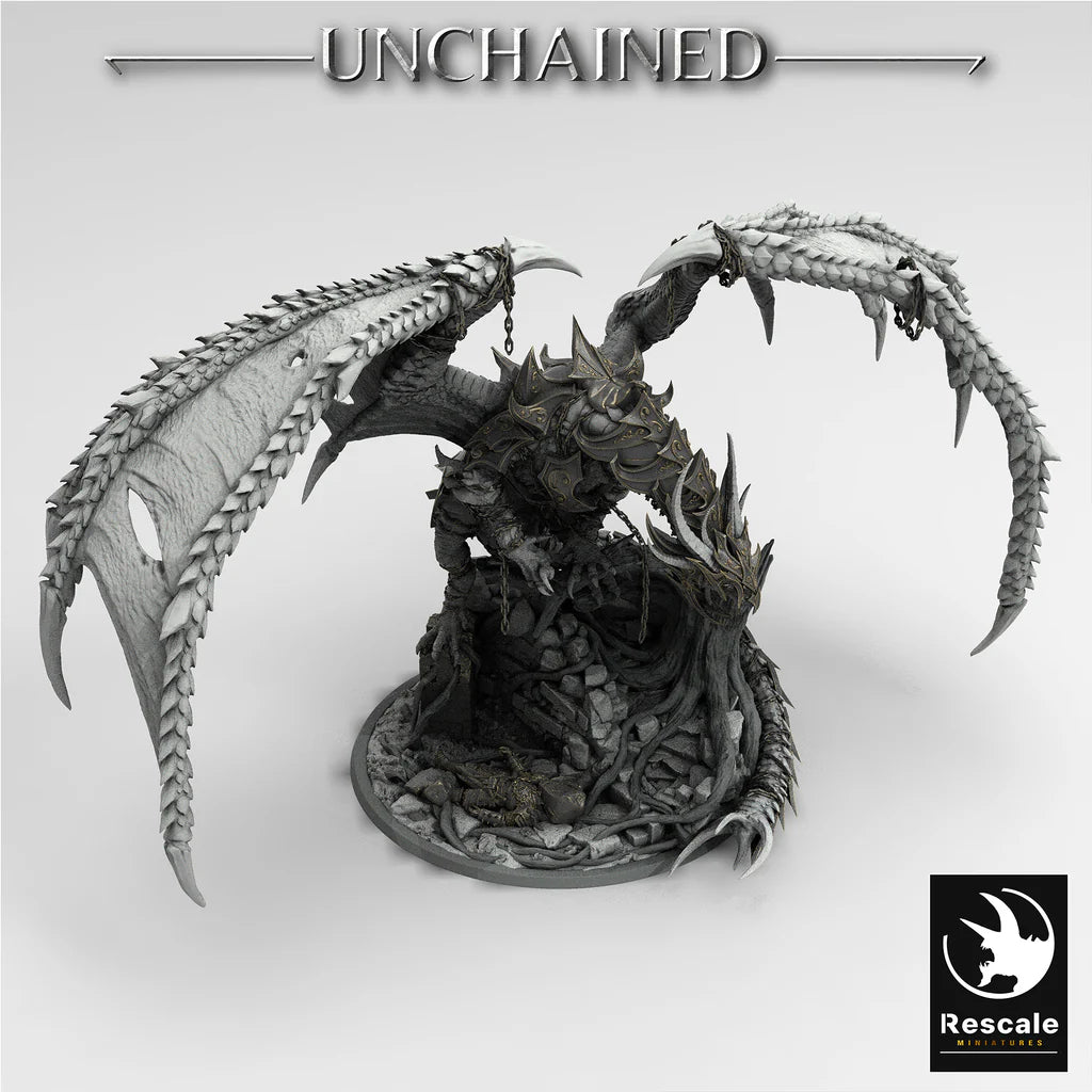Armored Unchained Dragon - Unchained - Rescale Miniatures - Wargaming D&D DnD