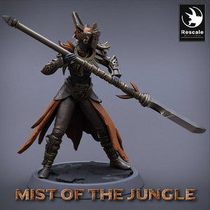 Amazon Light Soldier With Spear - Stance - Mist of the Jungle - Rescale Miniatures - Wargaming D&D DnD