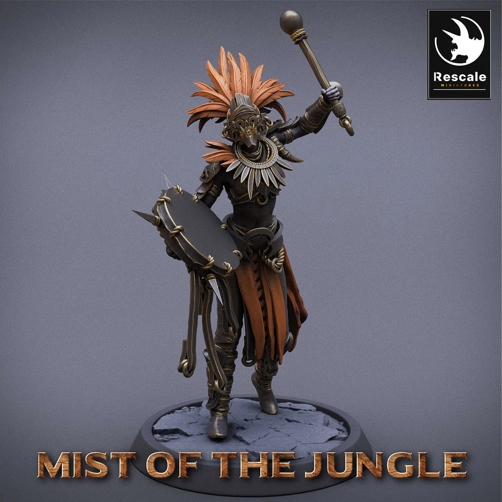 Amazon Light Soldier Drummer - Mist of the Jungle - Rescale Miniatures - Wargaming D&D DnD