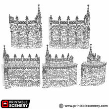 Load image into Gallery viewer, Gothic Walls - Darkness &amp; Desolation - Printable Scenery - SystemHEX Terrain D&amp;D DnD