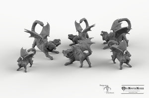 Chimera Cubs - Young Chimera Mini Monster Mayhem Wargaming Miniatures Games D&D DnD Pathfinder SW Legion Warhammer