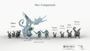 Chimera Cubs - Young Chimera Mini Monster Mayhem Wargaming Miniatures Games D&D DnD Pathfinder SW Legion Warhammer