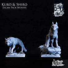 Load image into Gallery viewer, Kuro and Shiro - Lycan Companion Wolves  - Ronin Arts, Wargaming, D&amp;D, DnD