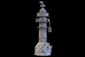 Pirate Lighthouse - Pirates vs Sailors Nightmare at Sea - Tabletop Terrain - Terrain Wargaming D&D DnD