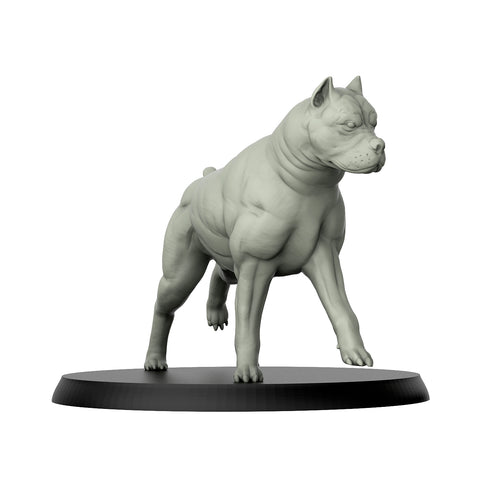 Pit Bull Pose 2 - Dogs - 3D IP Studios - Terrain Wargaming D&D DnD 28mm 32mm 40mm 54mm 75mm 100mm 125mm