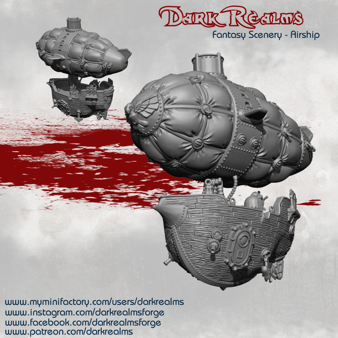 Airship & Landing Pad - Fantasy Scenery - Dark Realms Terrain Wargaming D&D DnD