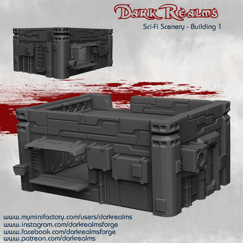 Building 1 - Sci-Fi Scenery - Dark Realms Terrain Wargaming D&D DnD