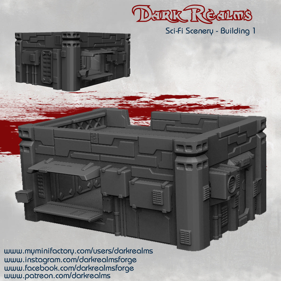 Building 1 - Sci-Fi Scenery - Dark Realms Terrain Wargaming D&D DnD