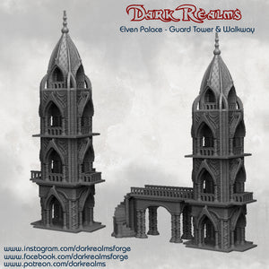 Guard Tower w/ stairs  - Elven Scenery - Dark Realms Terrain Wargaming D&D DnD