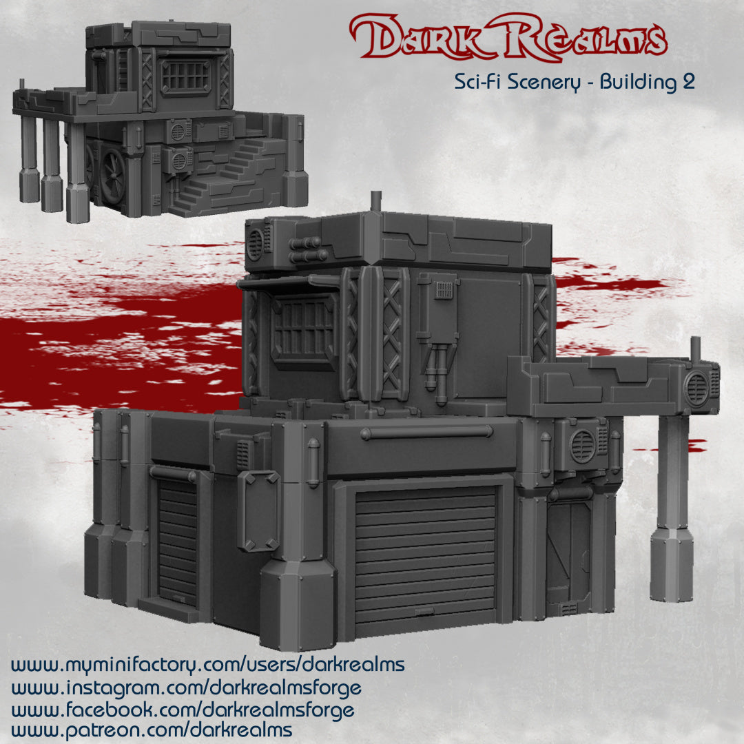 Building 2 - Sci-Fi Scenery - Dark Realms Terrain Wargaming D&D DnD