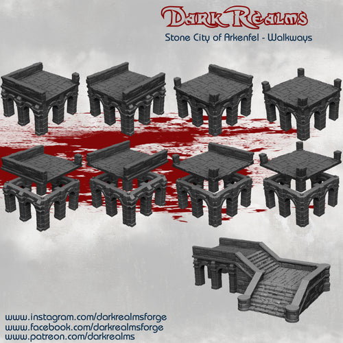 Stone City Walkways - Arkenfel - Dark Realms Terrain Wargaming D&D DnD