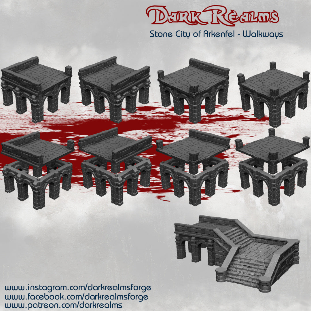 Stone City Walkways - Arkenfel - Dark Realms Terrain Wargaming D&D DnD