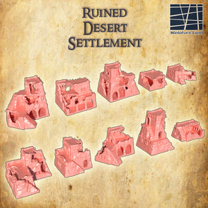 Ruined Desert Settlement - Miniatureland Terrain Wargaming D&D DnD