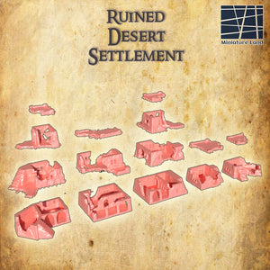 Ruined Desert Settlement - Miniatureland Terrain Wargaming D&D DnD