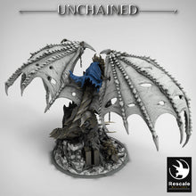 Load image into Gallery viewer, King Olaf Mounted on Armored Unchained Dragon - Unchained - Rescale Miniatures - Wargaming D&amp;D DnD
