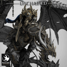 Load image into Gallery viewer, King Olaf Mounted on Armored Unchained Dragon - Unchained - Rescale Miniatures - Wargaming D&amp;D DnD