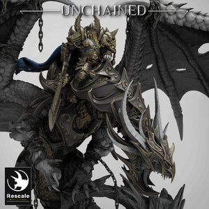 King Olaf Mounted on Armored Unchained Dragon - Unchained - Rescale Miniatures - Wargaming D&D DnD