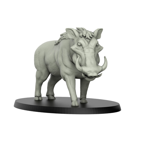 Warth Boar - Wild Animals - 3D IP Studios - Terrain Wargaming D&D DnD 28mm 32mm 40mm 54mm 75mm 100mm 125mm