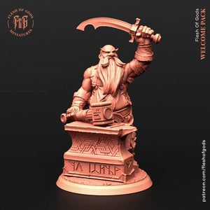 Jakir Redsword, the Blacksmith - Welcome Pack - Flesh of Gods Wargaming D&D DnD