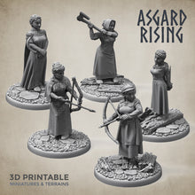 Load image into Gallery viewer, Villager Female Militia Set - Asgard Rising Miniatures - Wargaming D&amp;D DnD