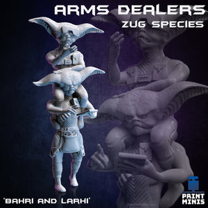 Alien Arms Dealers - The Zug Triplets - Night Market - Print Minis - Wargaming D&D DnD
