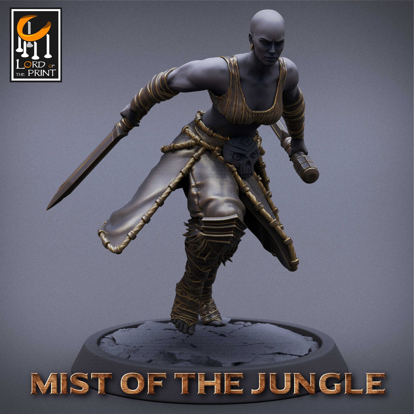 Amazon Heavy Soldier With Dagger - Run - Mist of the Jungle - Lord of the Print - Wargaming D&D DnD