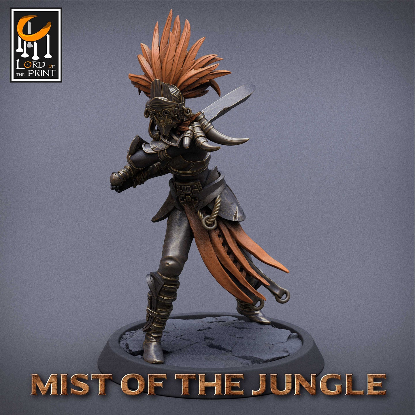 Amazon Light Soldier With Sword - Attack - Mist of the Jungle - Lord of the Print - Wargaming D&D DnD