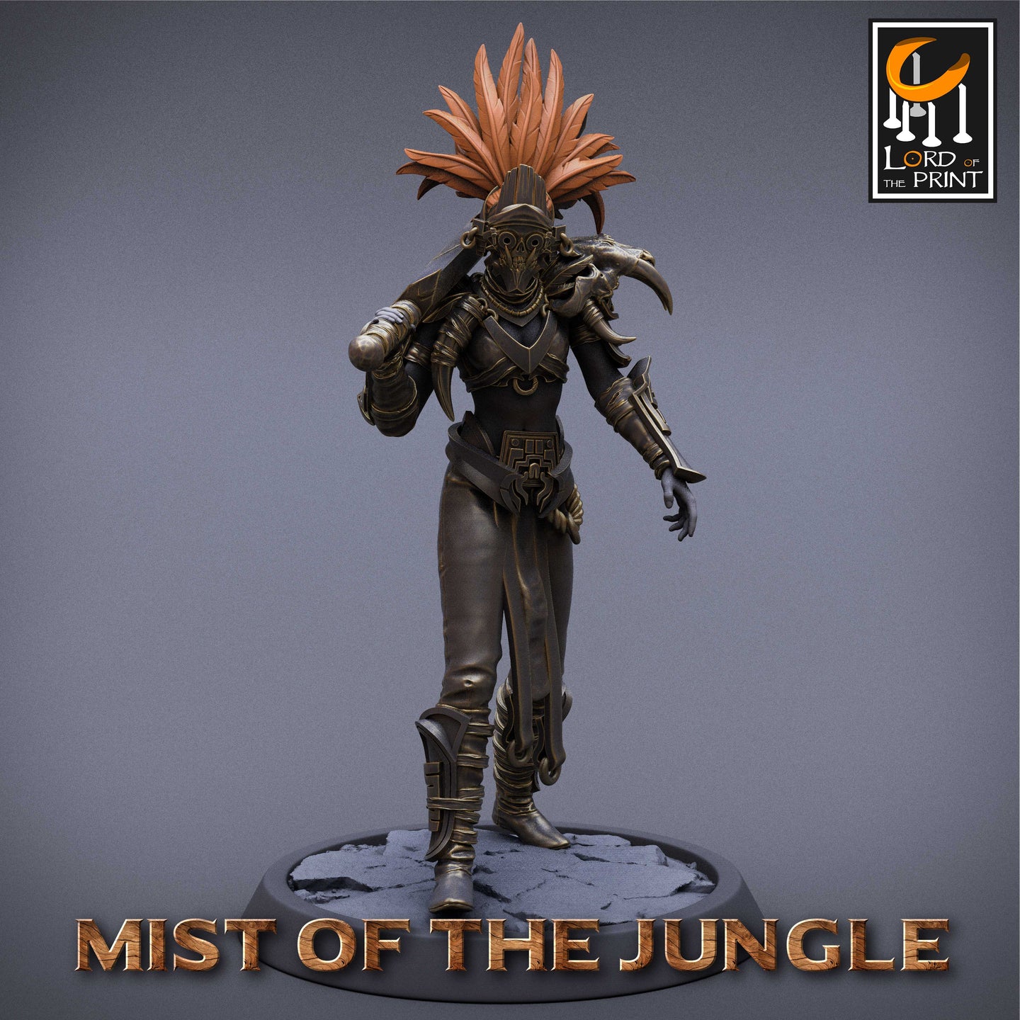 Amazon Light Soldier With Sword - Walk - Mist of the Jungle - Lord of the Print - Wargaming D&D DnD
