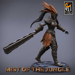 Amazon Heavy Soldier With Mace - Attack - Mist of the Jungle - Lord of the Print - Wargaming D&D DnD