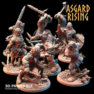Berserker Warband Set - Asgard Rising Miniatures - Wargaming D&D DnD