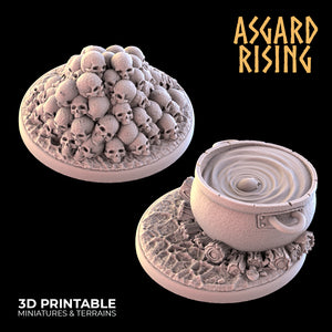 Cannibals Camp Round Base Set - Asgard Rising Miniatures - Wargaming D&D DnD