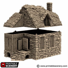 Load image into Gallery viewer, Barlyway Cottage - King and Country - Printable Scenery Terrain Wargaming D&amp;D DnD 10mm 15mm 20mm 25mm 28mm 32mm 40mm 54mm Painted options