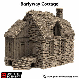 Barlyway Cottage - King and Country - Printable Scenery Terrain Wargaming D&D DnD 10mm 15mm 20mm 25mm 28mm 32mm 40mm 54mm Painted options