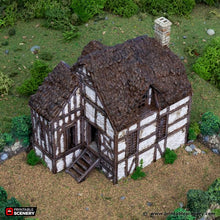 Load image into Gallery viewer, Wattle and Daub Barlyway Cottage - King and Country - Printable Scenery Terrain Wargaming D&amp;D DnD 10mm 15mm 20mm 25mm 28mm 32mm 40mm 54mm Painted options