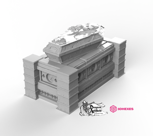 Catacombs Sarcophagus on Dais - 3DHexes Wargaming Terrain D&D DnD
