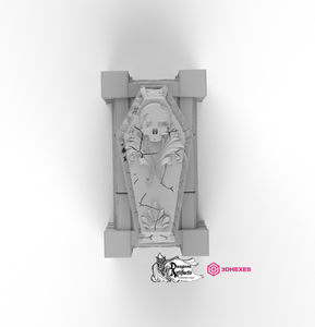 Catacombs Sarcophagus on Dais - 3DHexes Wargaming Terrain D&D DnD