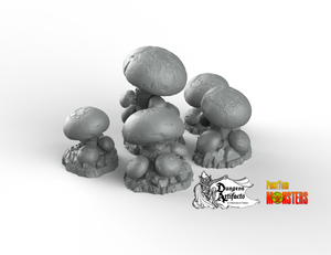 Cave Mushrooms - Fantastic Plants and Rocks Vol. 2 - Print Your Monsters - Wargaming D&D DnD