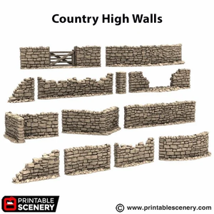 Country High Walls - King and Country - Printable Scenery Terrain Wargaming D&D DnD
