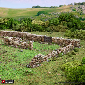 Country Low Walls - King and Country - Printable Scenery Terrain Wargaming D&D DnD