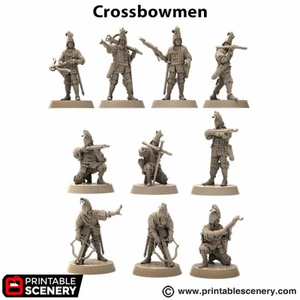 Crossbowmen - King and Country - Printable Scenery Wargaming D&D DnD 28mm 32mm 40mm 54mm