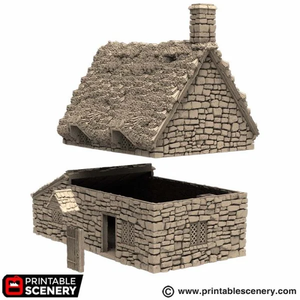 Crow Cottage - King and Country - Printable Scenery Terrain Wargaming D&D DnD 10mm 15mm 20mm 25mm 28mm 32mm 40mm 54mm Painted options