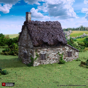 Crow Cottage - King and Country - Printable Scenery Terrain Wargaming D&D DnD 10mm 15mm 20mm 25mm 28mm 32mm 40mm 54mm Painted options
