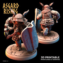 Load image into Gallery viewer, Dwarven Plate Armor Shield Wall Modular Set - Asgard Rising - Wargaming D&amp;D DnD