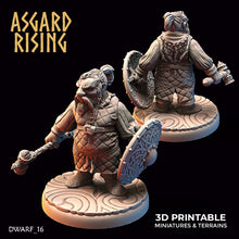 Load image into Gallery viewer, Dwarven Warriors in Gambeson Armor Modular Set - Asgard Rising - Wargaming D&amp;D DnD