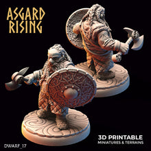 Load image into Gallery viewer, Dwarven Warriors in Gambeson Armor Modular Set - Asgard Rising - Wargaming D&amp;D DnD