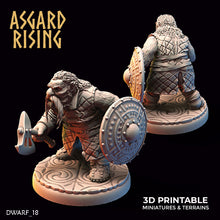 Load image into Gallery viewer, Dwarven Warriors in Gambeson Armor Modular Set - Asgard Rising - Wargaming D&amp;D DnD