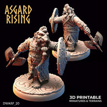 Load image into Gallery viewer, Dwarven Warriors in Gambeson Armor Modular Set - Asgard Rising - Wargaming D&amp;D DnD