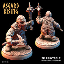 Load image into Gallery viewer, Dwarven Warriors in Scale Armor Modular Set - Asgard Rising - Wargaming D&amp;D DnD