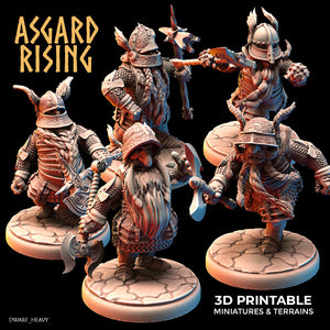 Dwarven Warriors in Full Plate Armor Modular Set - Asgard Rising - Wargaming D&D DnD